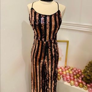 Sequin Jumpsuit - black/rose gold